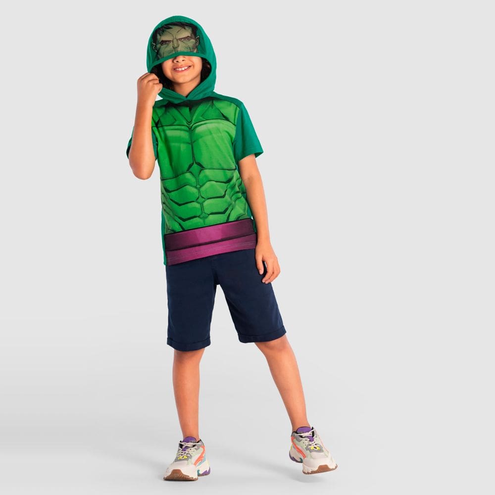 Camiseta infantil menino dos vingadores com capuz Brandili