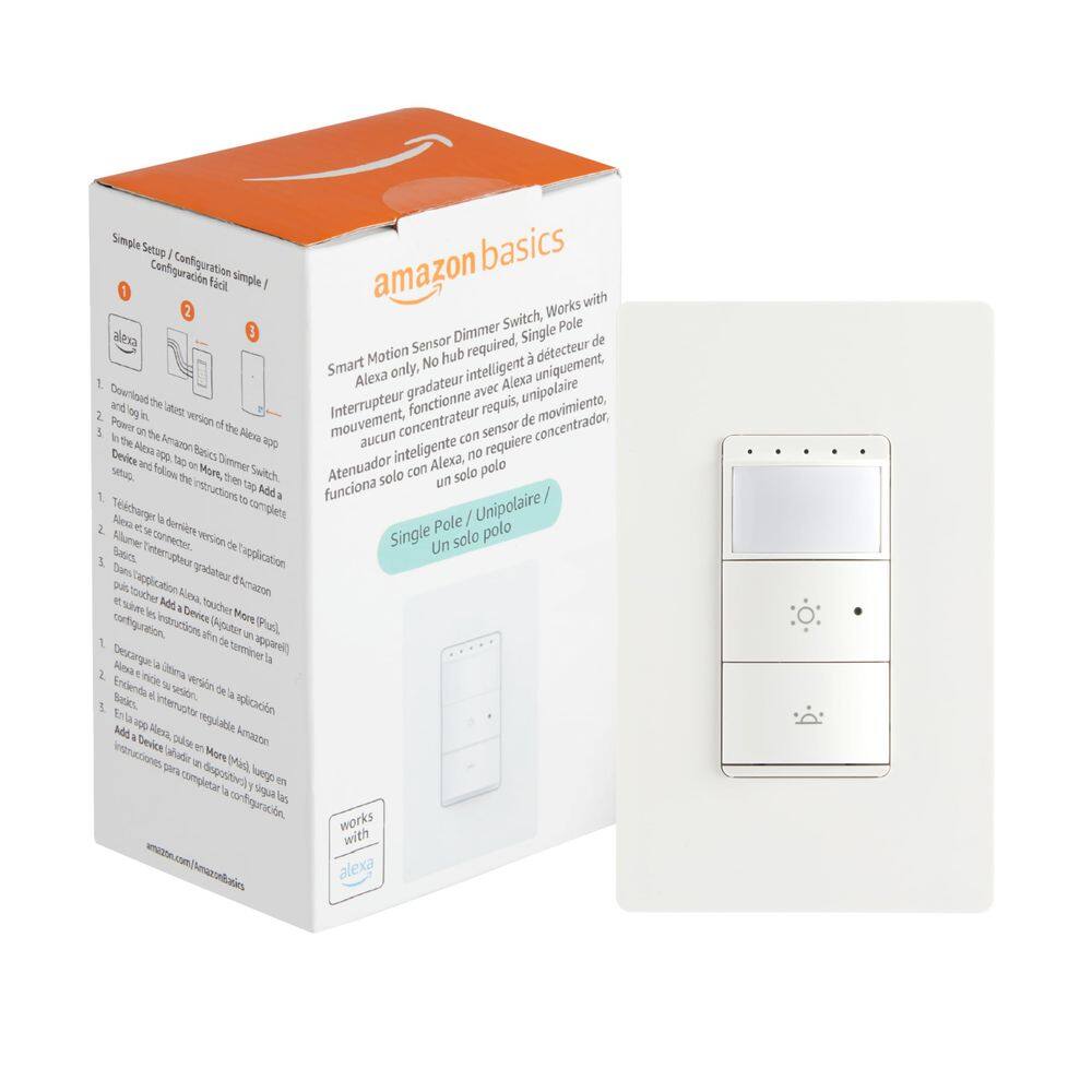 Interruptor dimmer com sensor de movimento inteligente Amazon Basics White