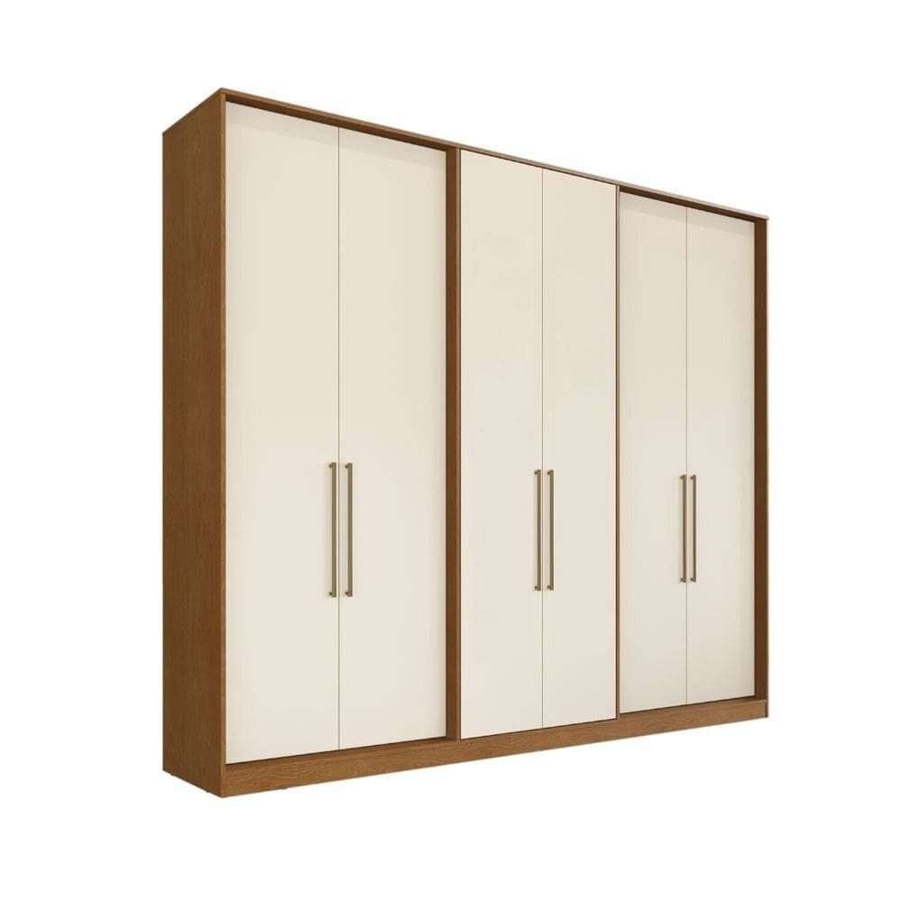 Guarda-roupa Casal 6 Portas 4 Gavetas Escócia Carvalho Vermontt / Off White