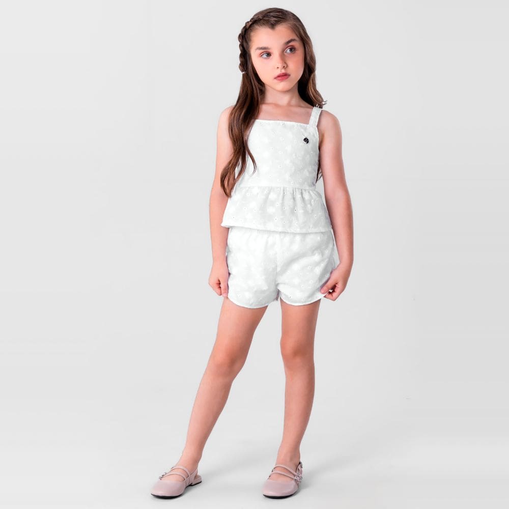 Conjunto infantil menina com blusa e shorts Mundi