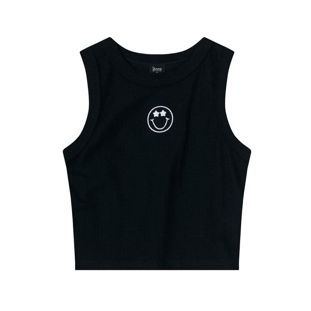 Blusa cropped em ribana class infantil menina Young Class
