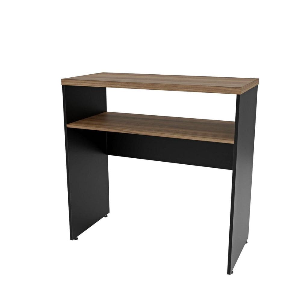 Aparador Buffet Balcão Sala de Estar Escritório 90x42cm Marrom/Preto