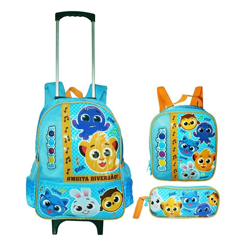 Kit Mochila Bolofofo Rodinhas Infantil Masculina Escolar G