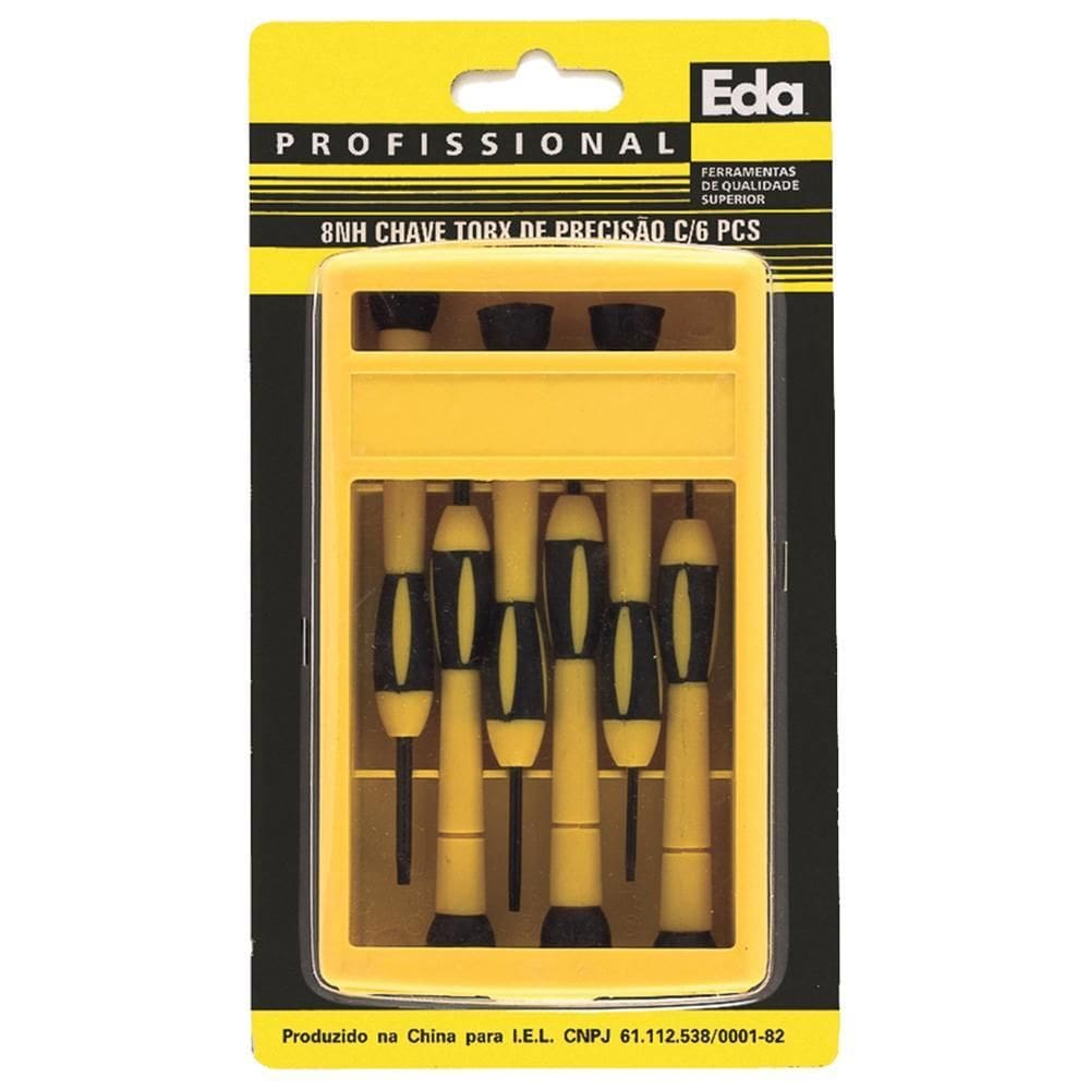 Chave Precisao Ponta Torx Eda Profissional Com 06 Pecas - 8Nh