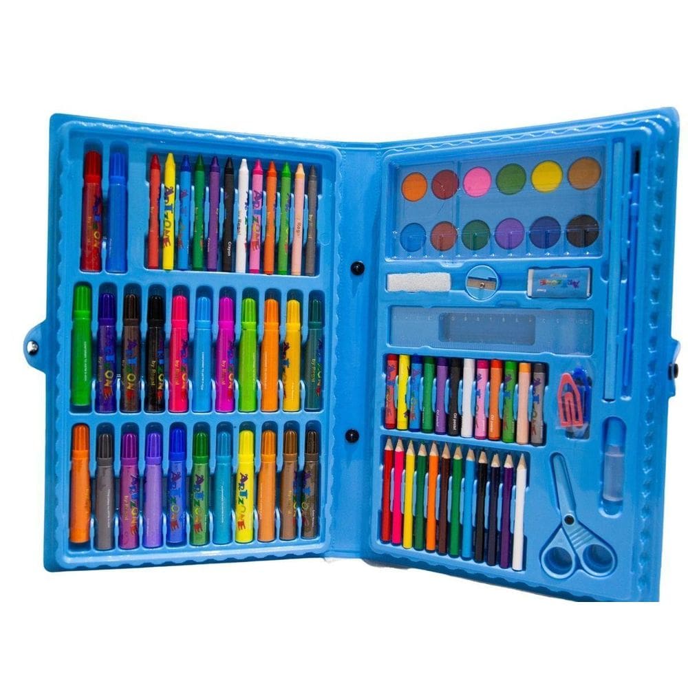 Estojo Maleta Pintura Escolar 98 Peças - Boys Azul