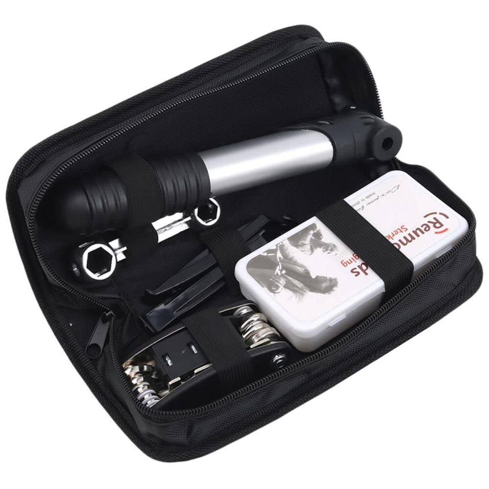 Kit Ferramentas Bicicleta Chaves Bomba De Ar Remendo Pneu