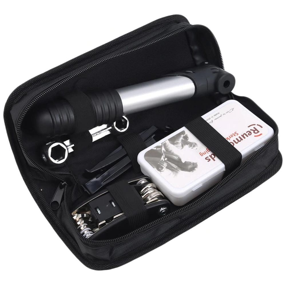 Kit Ferramentas Bicicleta Chaves Bomba De Ar Remendo Pneu