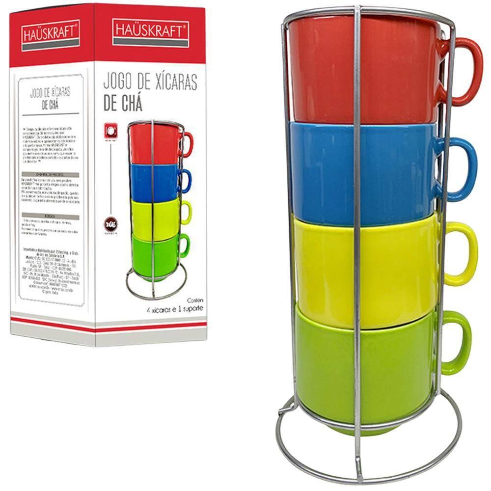 Jogo de Xícaras de Porcelana 4 Peças 200ml - Hauskraft