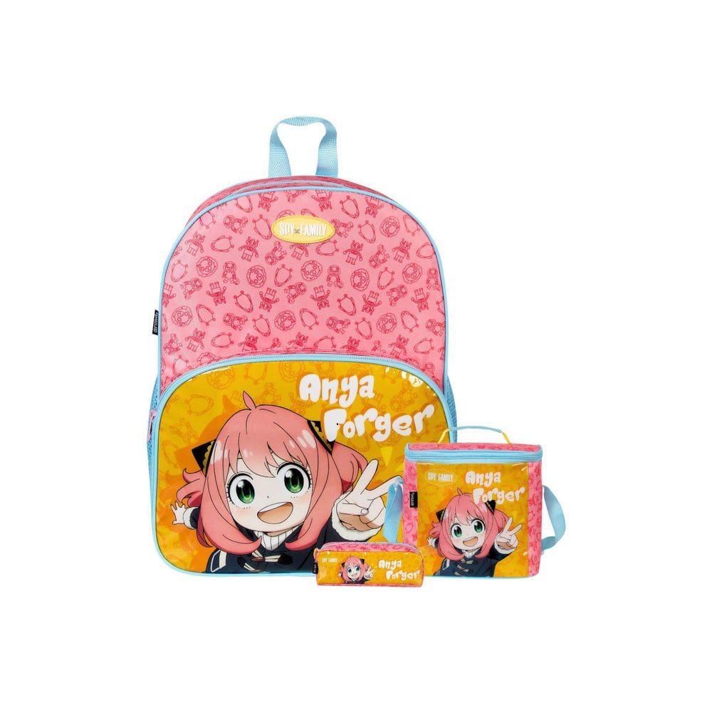 Kit Escolar Spy Family Mochila Costas + Lancheira + Estojo