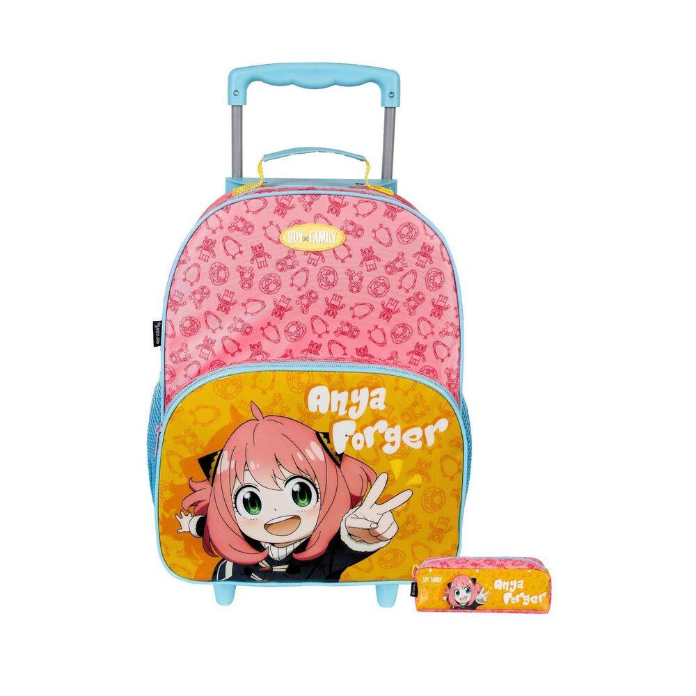 Kit Escolar Spy Family Mochila Rodas + Estojo Simples