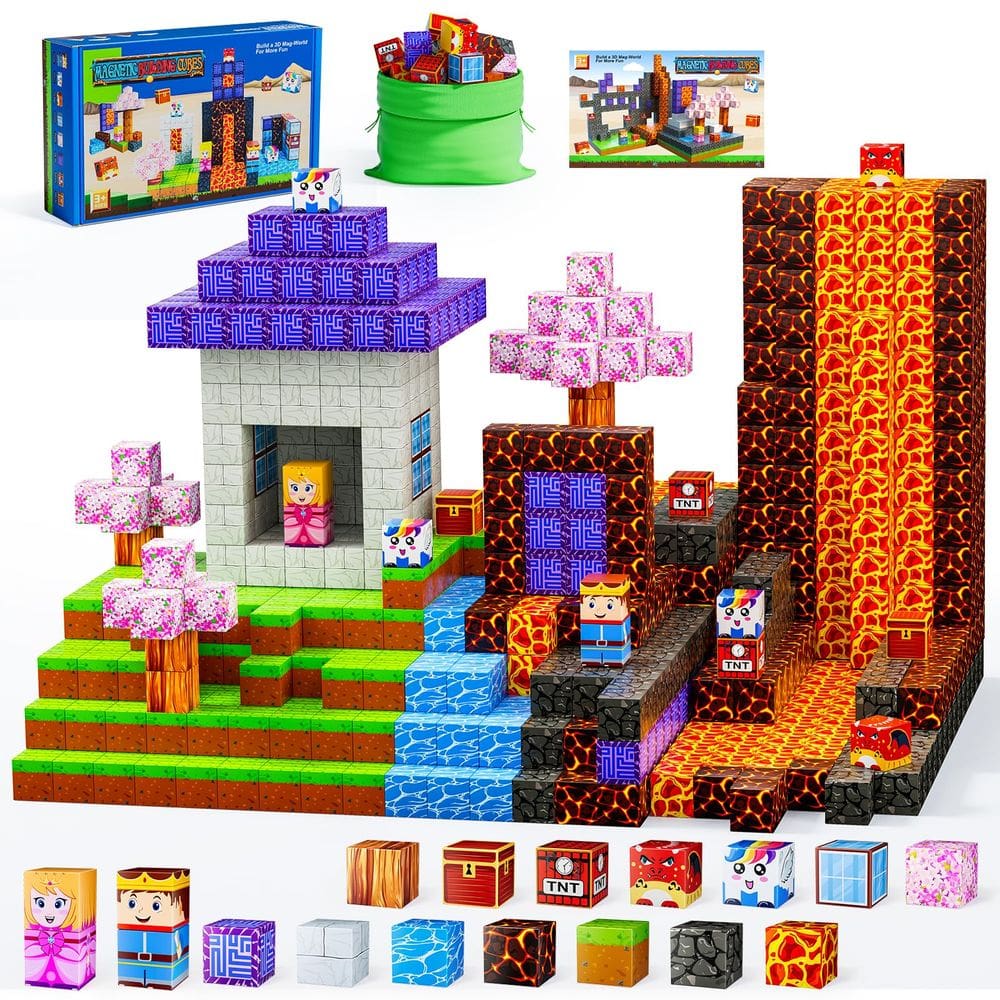 Blocos magnéticos TQRAZ Build Magnet World Magic Portal 120 unidades