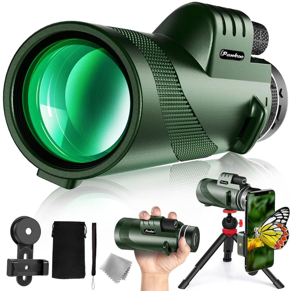 Telescópio monocular Pankoo 40x60 com adaptador de telefone e tripé