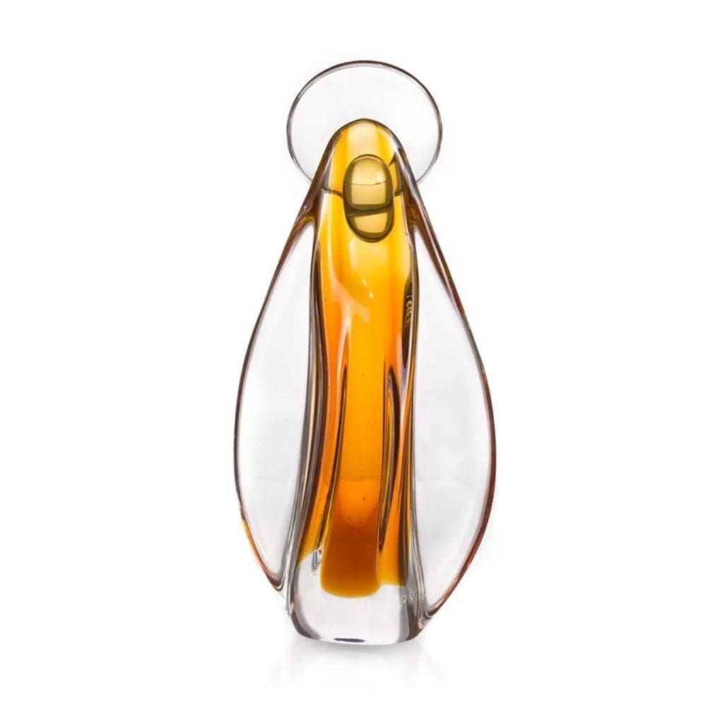Escultura Decorativa Nossa Senhora das Graças em Vidro Murano Âmbar 29x15cm São Marcos