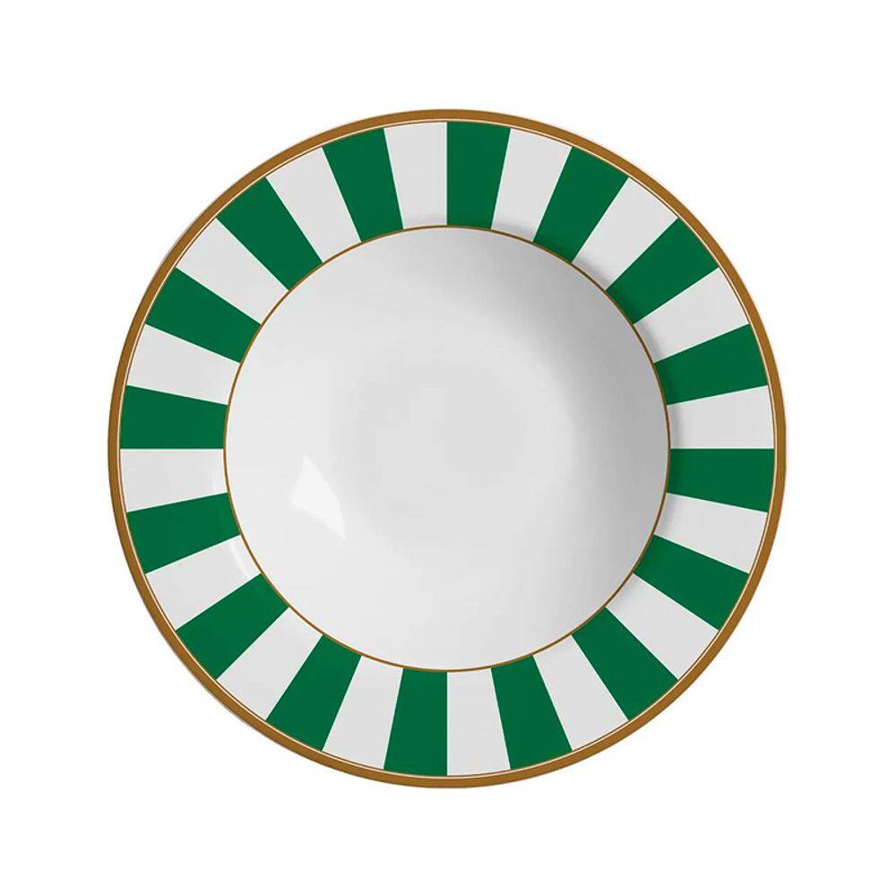 Prato Fundo Linha Stripe Verde 25cm 1214 - Alleanza