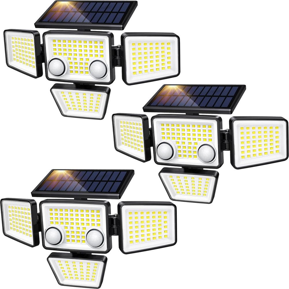 Luzes solares externas LYWALT 3000LM 188 LED Sensor de movimento