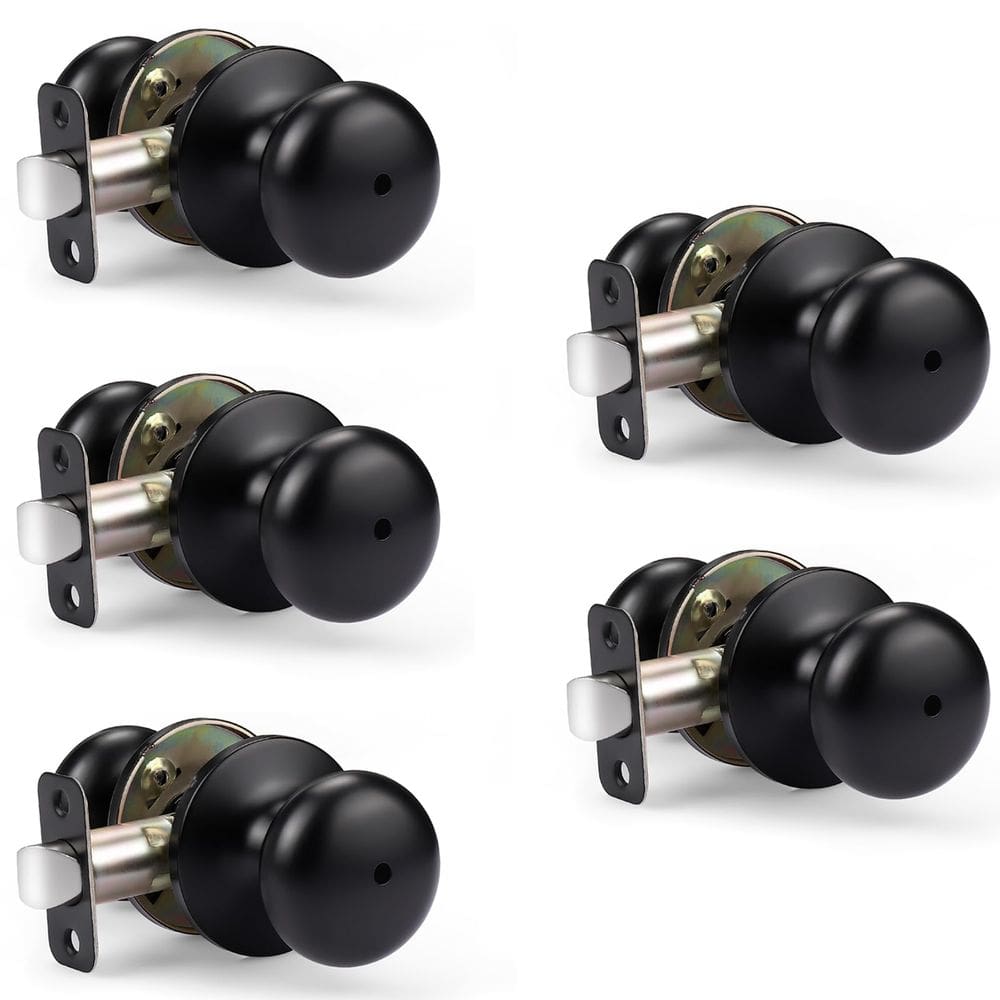 Maçaneta KNOBWELL Privacy para banheiro/quarto em preto fosco x5