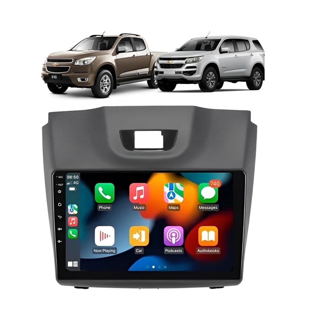 Kit Multimídia S10 TrailBlazer LT LTZ 2012 / 2016 9 Pol Android Carplay Gps 2/32GB - 915BR ROADSTAR