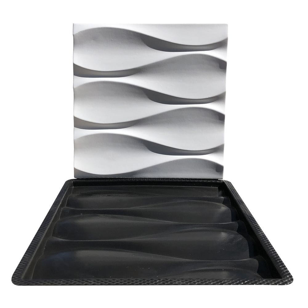 Forma 3D Gesso e Cimento ABS - Ondas 28x28cm
