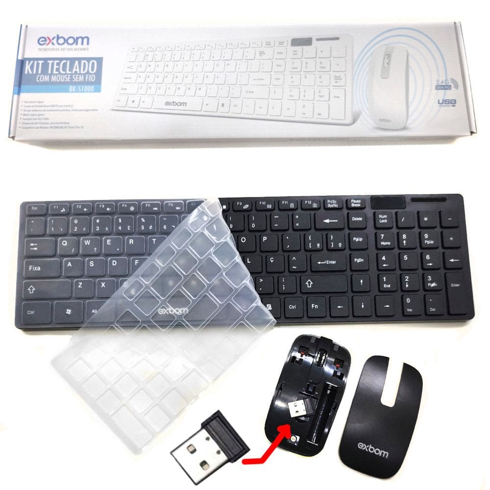 Kit Teclado E Mouse Ultrafino Wireless Notebook Desktop tc06