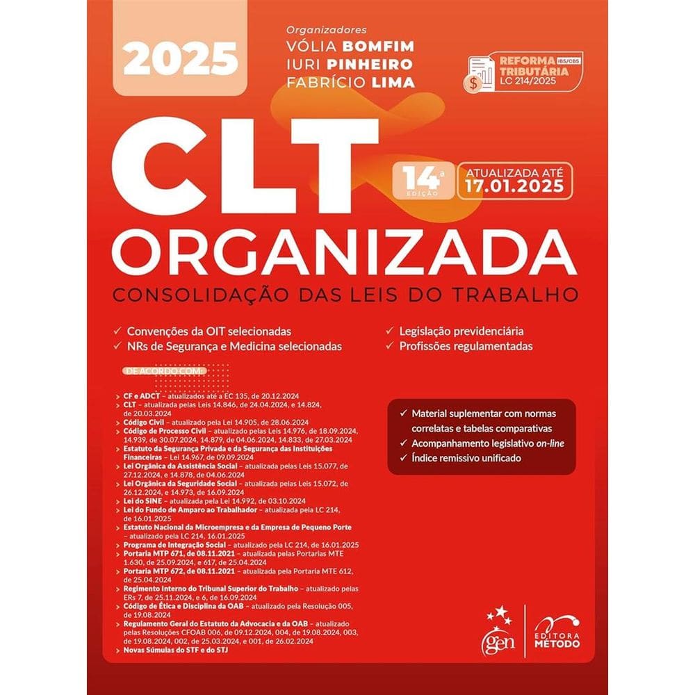 Clt Organizada: Consolidação Das Leis do Trabalho