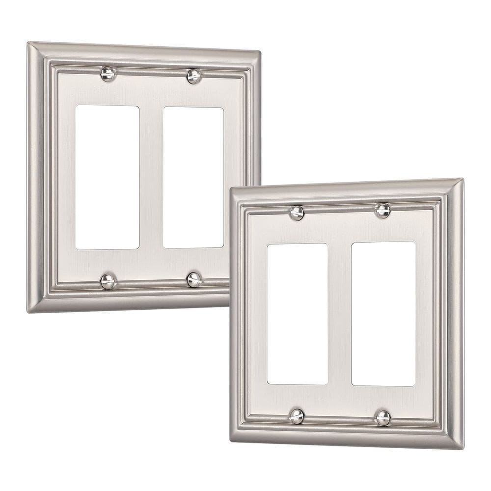 Placas de parede DEWENWILS Double Decorator em níquel escovado, pacote com 2