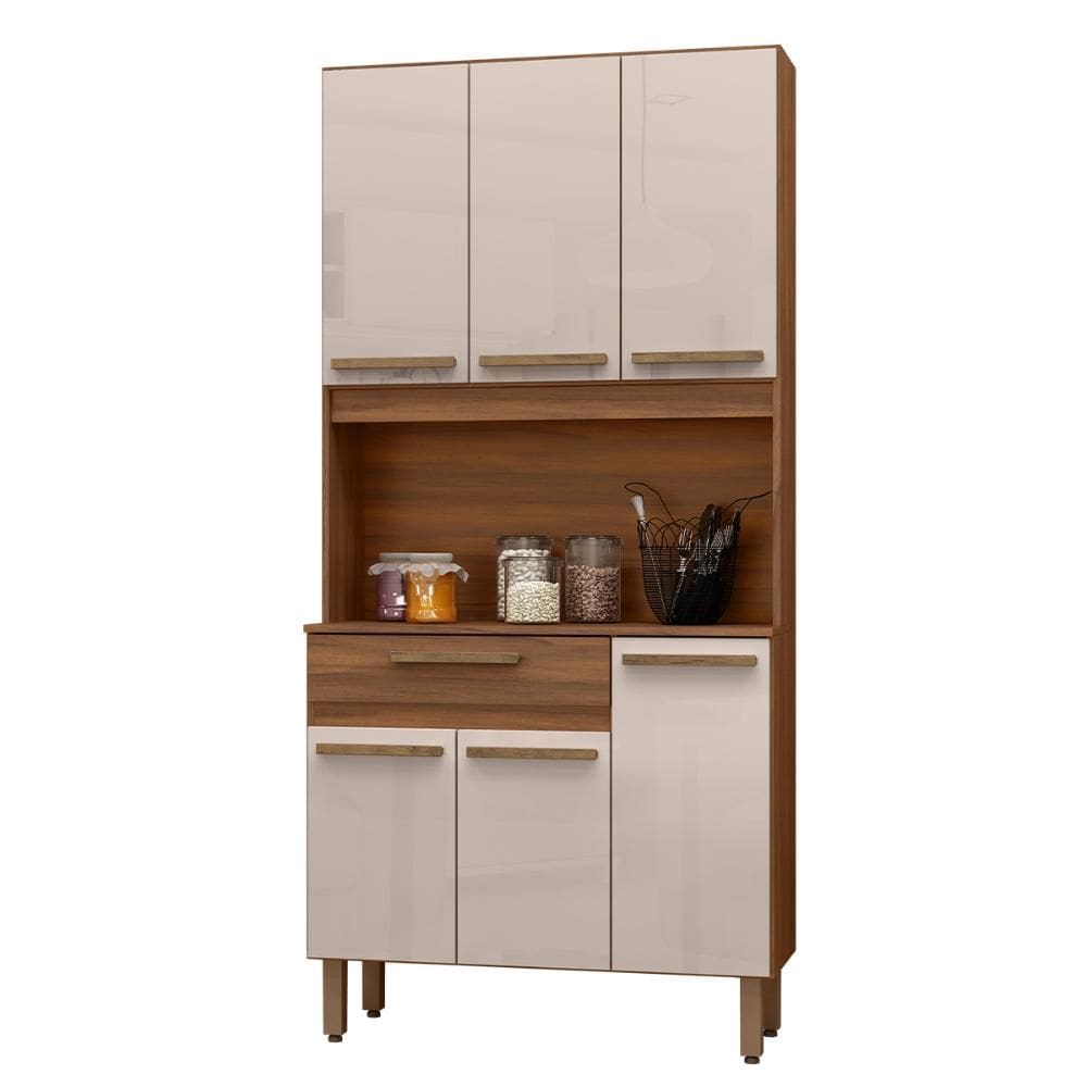 Armario de Cozinha Santiago 90 cm com 6 Portas e 1 Gaveta