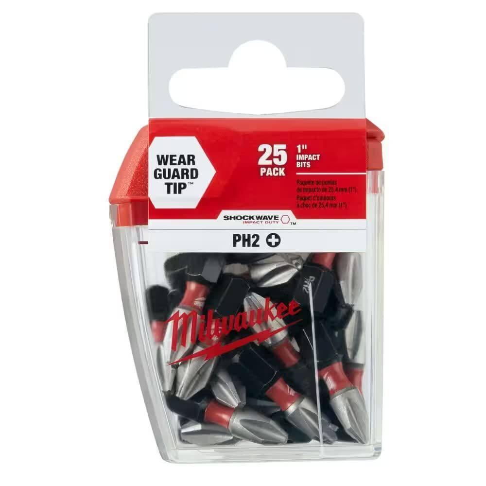 Insert Bit Milwaukee Shockwave 48-32-4604 #2 Phillips (pacote com 25)