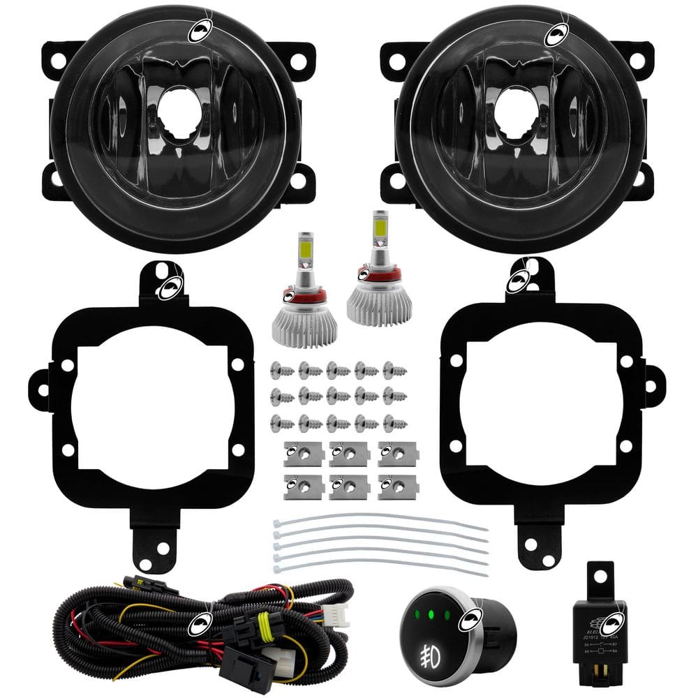 Kit Farol de Milha Neblina Basalt 2024 Em Diante Botão Universal Touch + Kit Lâmpada Super LED 6000K