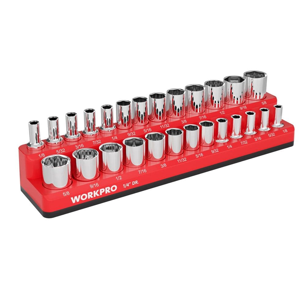 Organizador de soquetes WORKPRO Magnetic SAE 26 de 1/4 polegadas