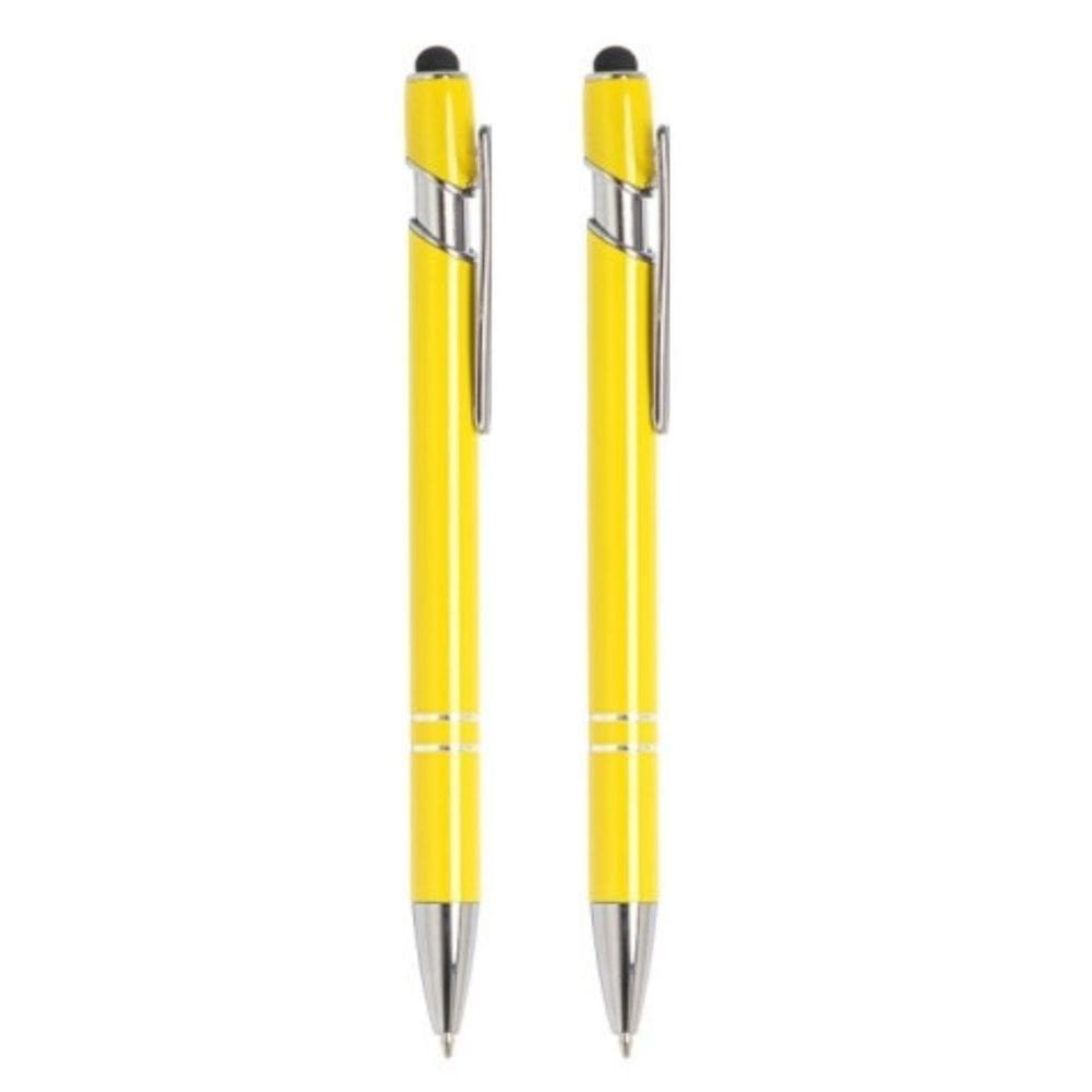 Kit Com 2 Unidades Canetas Touch Esferográfica Escrita Azul