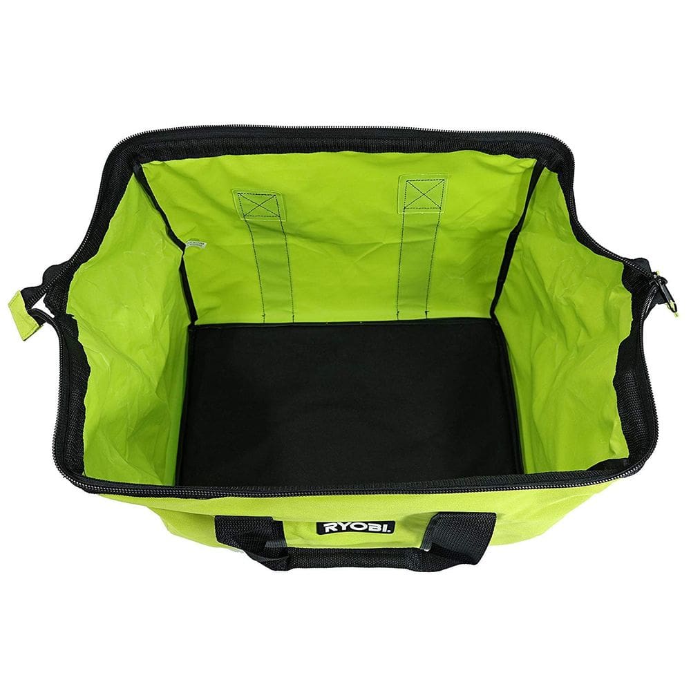 Bolsa de empreiteiro RYOBI Green Canvas 45x30x35cm com zíper