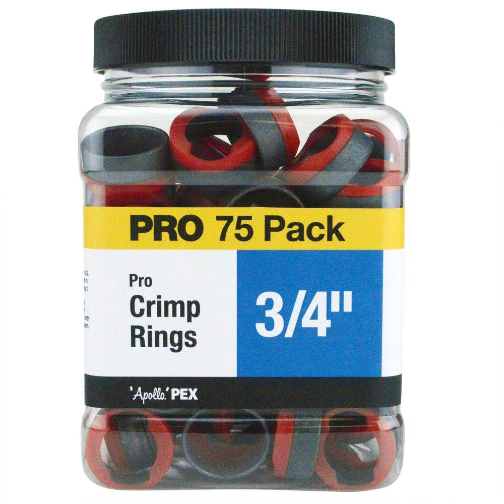 Anel de crimpagem para válvulas Apollo PEX 3/4 Copper Pro (pacote com 75)