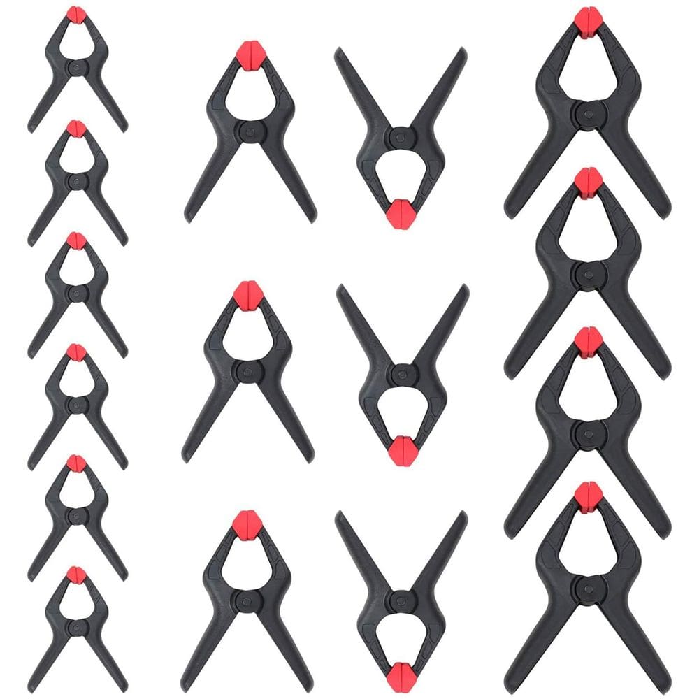 Conjunto de braçadeiras de mola WORKPRO, 16 peças para carpintaria, preto