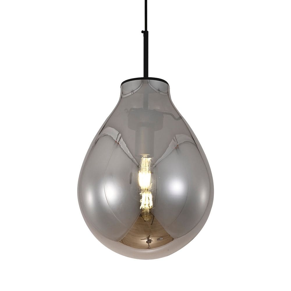 Lustre Pendente Sindora DCD04007 P Preto / Fumê E27 Bivolt