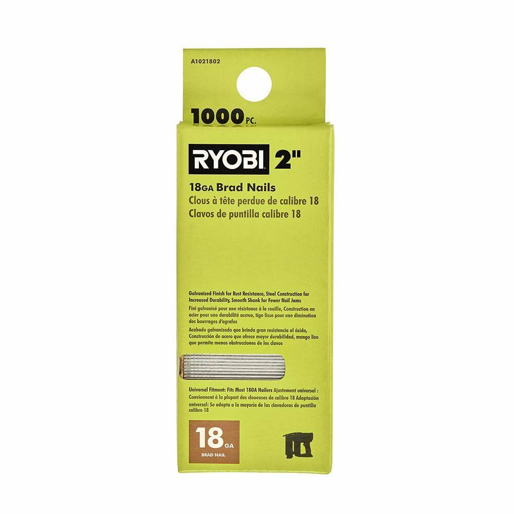 Unhas RYOBI 18GA 2 polegadas (5 cm), 1.000 unidades para RYOBI AirStrike P320