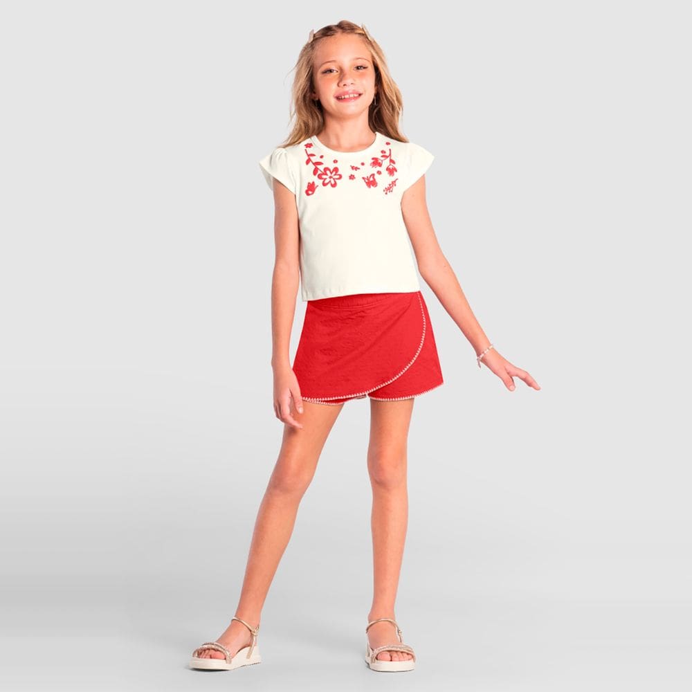 Conjunto infantil menina de flores Brandili