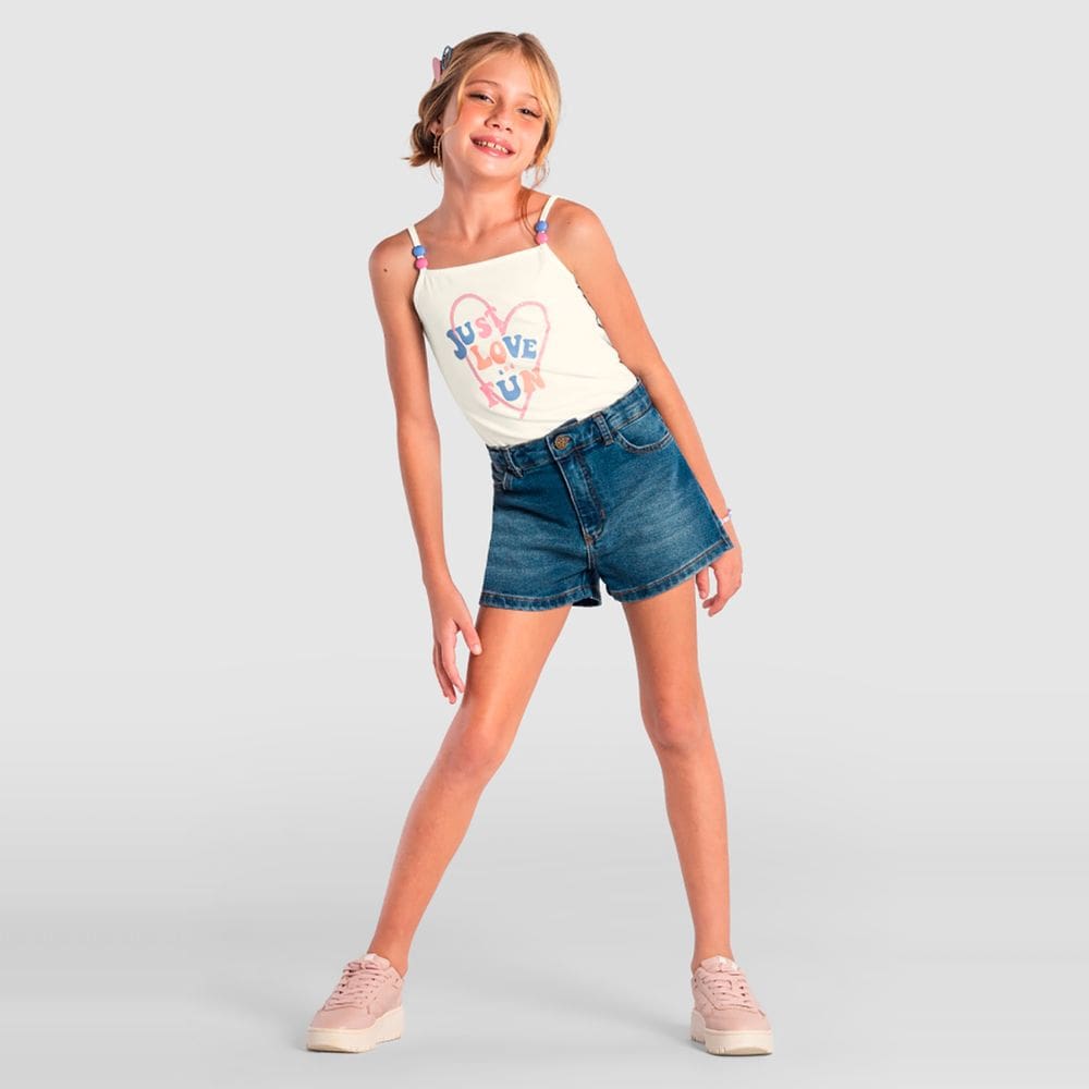 Blusa infantil menina com miçangas Brandili