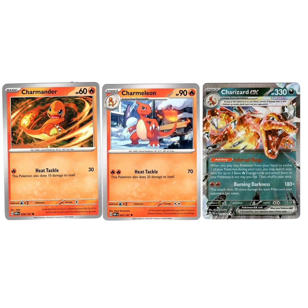 Lote de cartas Pokémon Charizard ex 125/197 Double Rare Tera