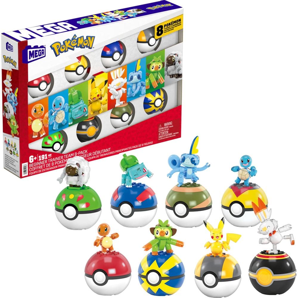 Pacote inicial Toy Mega Pokémon Trainer com 8 Pokébolas +6y