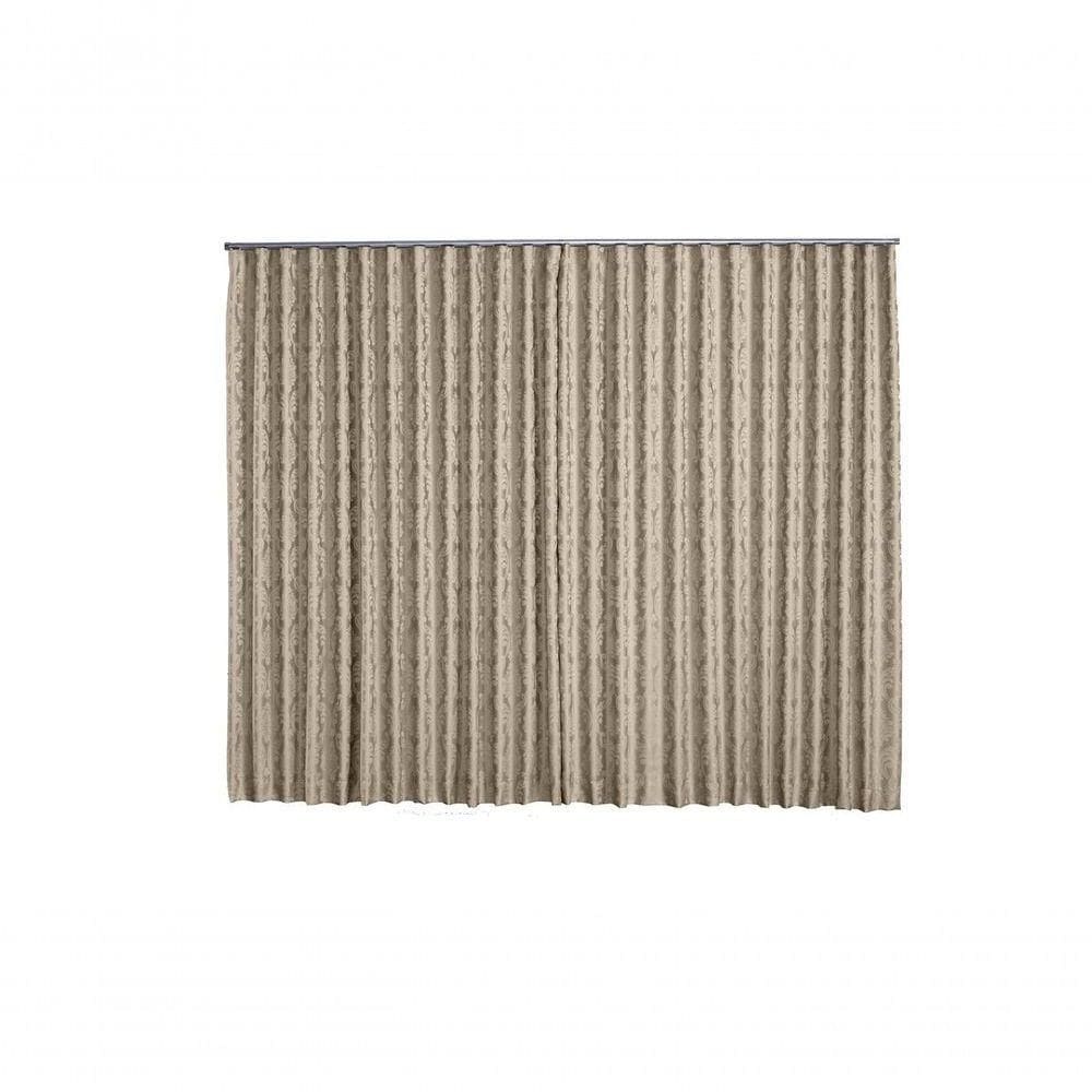 Cortina Jacquard 4,00x2,30 Para Trilho Suíço marrom-escuro