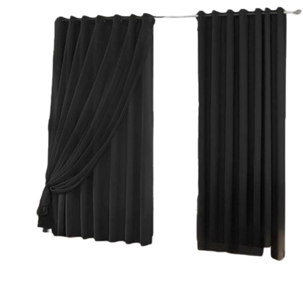 Cortina Blackout Com Voil 2,80x2,50 Para Trilho Suíço