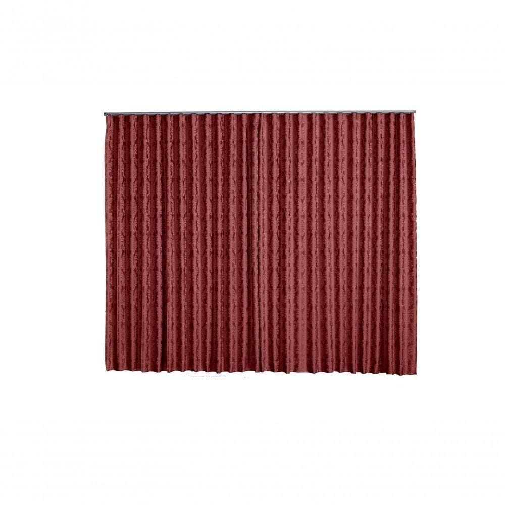 Cortina Jacquard 5,00x2,50 Para Trilho Suíço vermelho