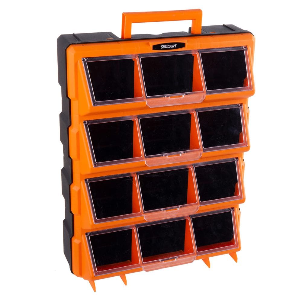 Gavetas de armazenamento de plástico Craft Cabinet, organizador de 12 compartimentos, Stalwart