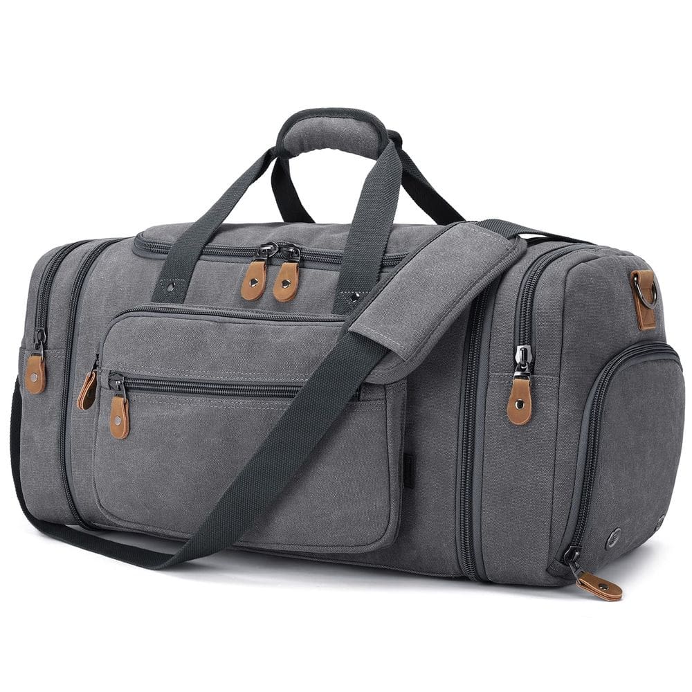 Mochila Gonex Canvas 60L com compartimento para sapatos cinza