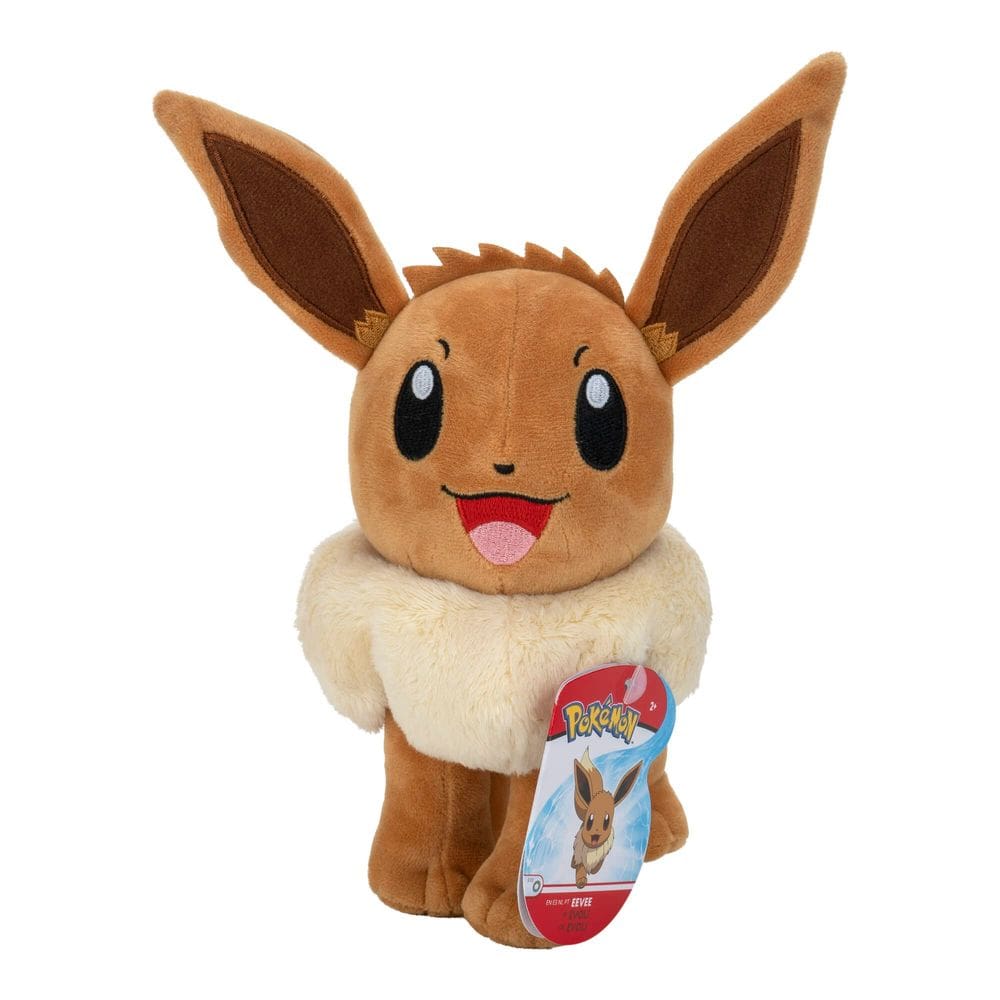 Brinquedo de pelúcia Pokémon Eevee de 20 cm com detalhes autênticos para crianças
