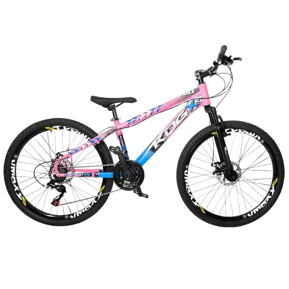 Bicicleta Aro 26 KOG Freeride Full Estilo VikingX25 21 Marcha Transmissão Shimano Freio a Disco