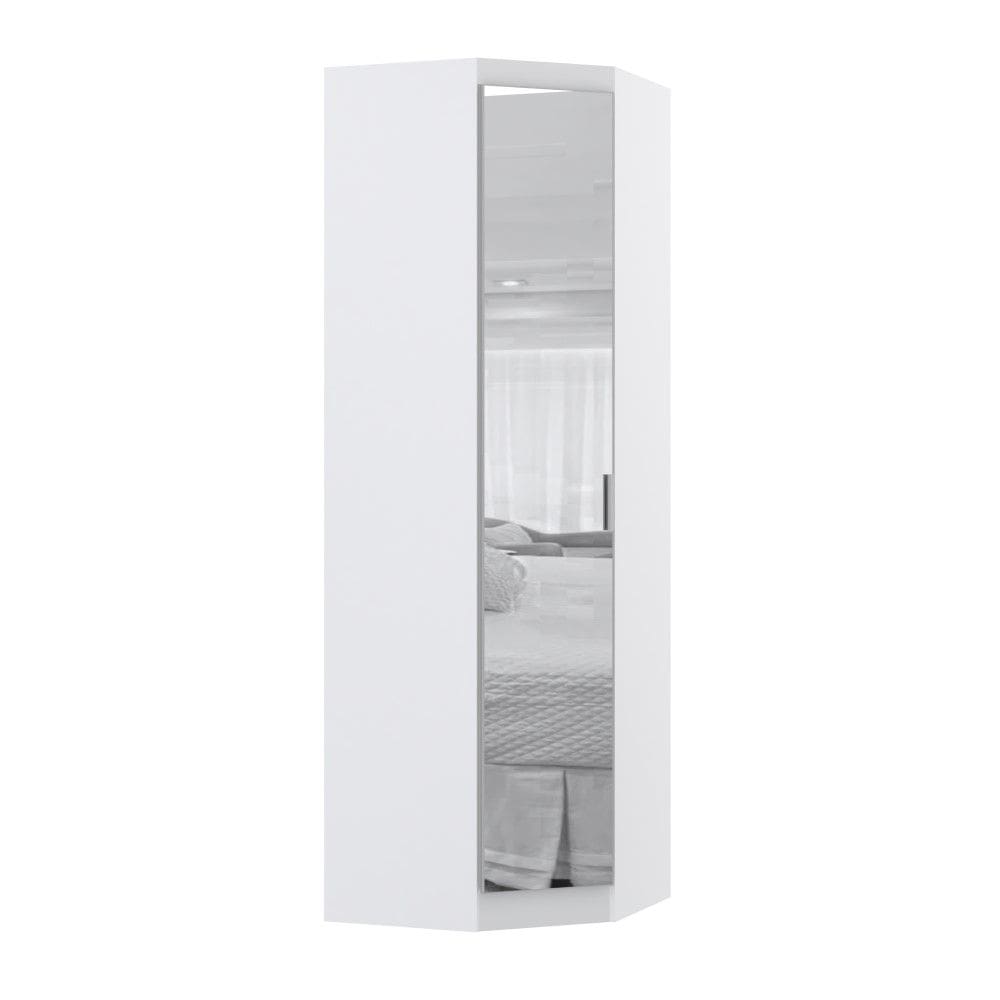 Guarda Roupa Modulado Alpes 1 Porta Canto Diagonal c/ Espelho - Módulo Luciane