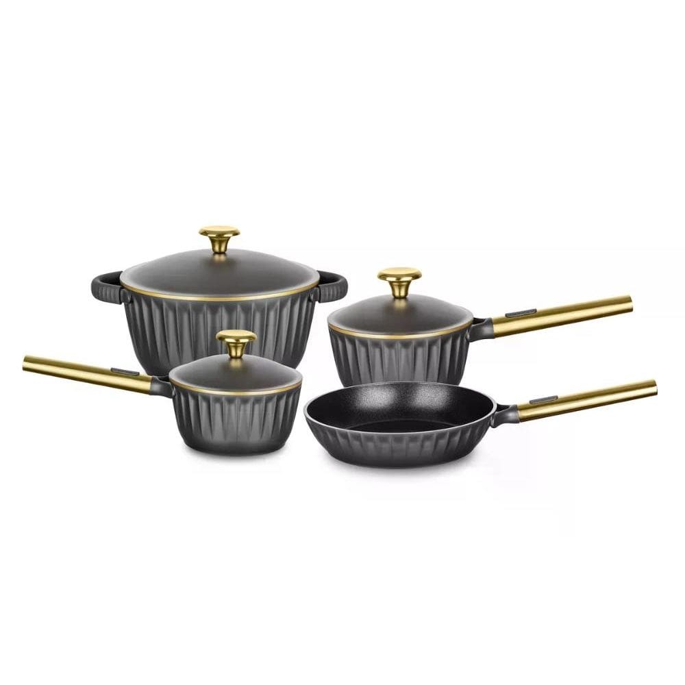 Conjunto de Panela 4 Peças Concept Gold MTA Preto e Dourado