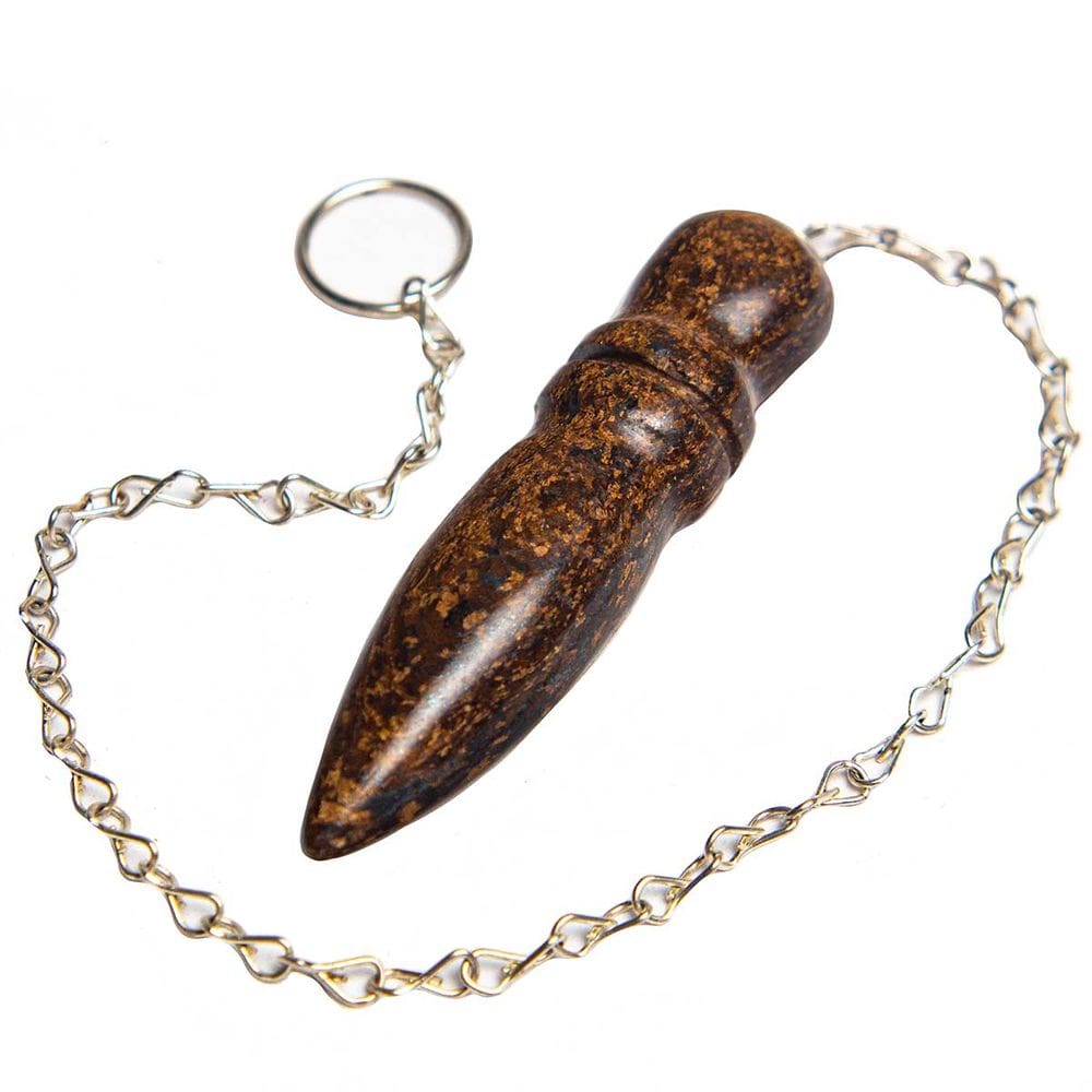 Pêndulo Pedra Bronzita Natural Lapidação Egípcio