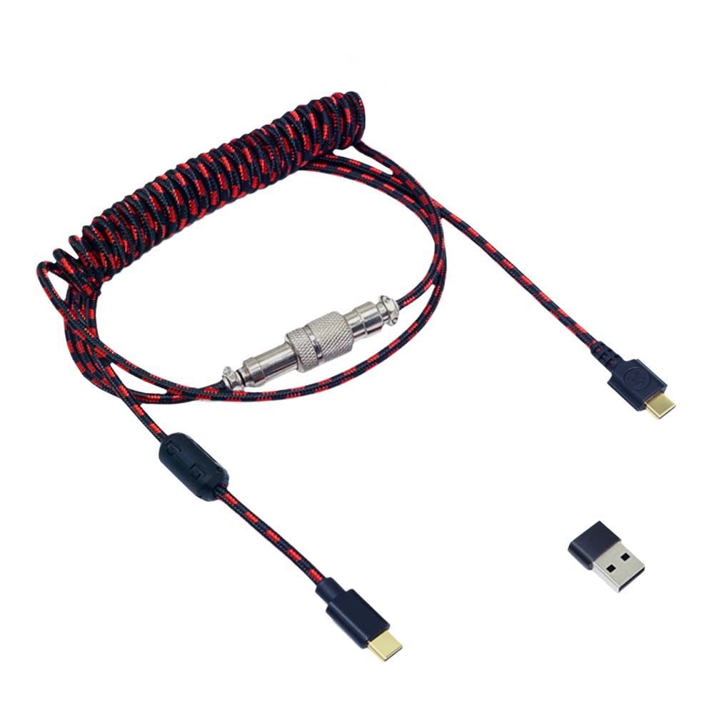 Cabo Skyloong Tipo C Para Tipo C, Trançado, Espiral, Black E Red